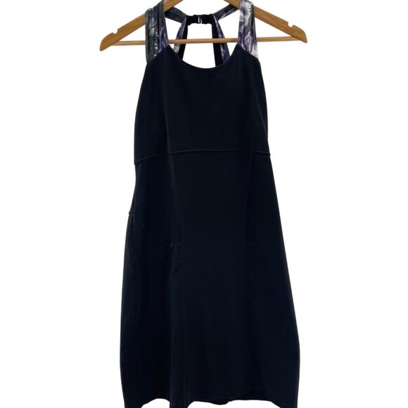 Athleta Sporty Halter Style Built in Bra Athleisure Casual Dress Black Small - Picture 2 of 11